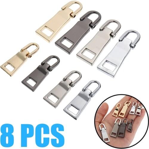 8pcs Zipper Repair Kit Zipper Slider Puller Fixer Replacement Set for DIY Storage Bag Needlework Sewing #3 #5