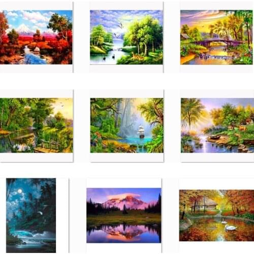 Diamond painting full drill, landscape, diy ,5d, diamond embroidery animal,woods,diamond mosaic painting NEW