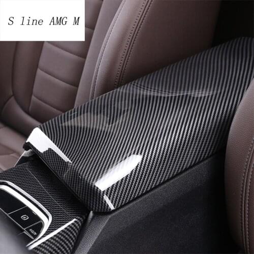 Car styling For BMW 3 Serise G20 G28 Stowing Tidying Armrest box protect decoration sticker cover Trim Interior Auto Accessories
