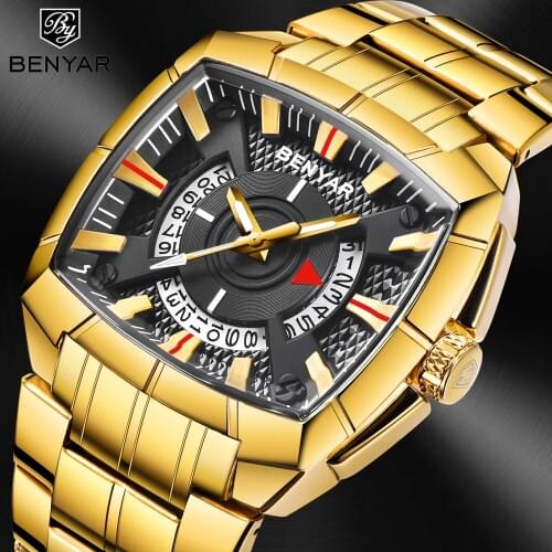 Mens Watches BENYAR 2019 New Top Brand Luxury Fashion Quartz Watch Men Waterproof Steel Casual Sports Clock Relogio Masculino