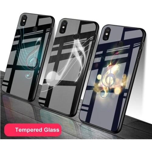Musical note Music Tempered Glass Phone Case For Redmi Note 5 6 7 8 9 Pro Note8T Note9S Redmi8 9 Cover Shell