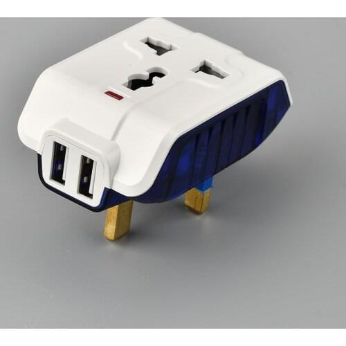 Cognag 5V 2.1A Electric Dual USB Charger Adapter UK Plug Wall Socket Charging Power Switch Outlet Home Travel