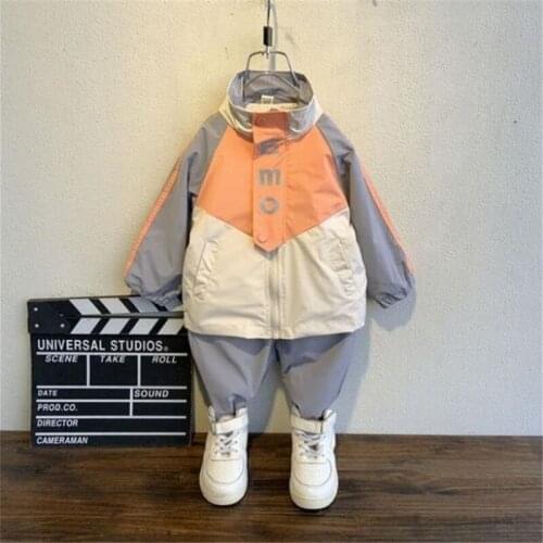 Childrens Clothing Boy Autumn Clothing Suit 2021 New Children Spring and Autumn Clothes Trendy Baby Sports Two-Piece Suit