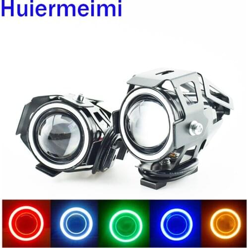 1Pair Motorcycle Headlight 125W 3000LM U7 LED Motorbike Driving Head Lights Moto fog lamp auxiliary working lights headlamp