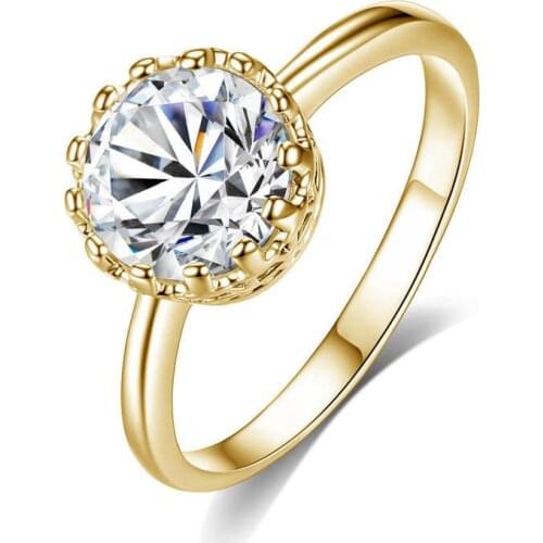 Glamorous Womens Ring Shiny Crystal Ring Transparent Cubic Zirconia Finger Ring Female Marriage Engagement Party Jewelry Gift