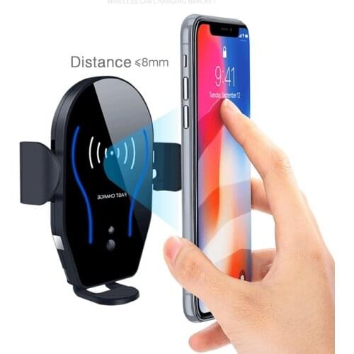 Infrared Qi induction automatic wireless car charger for iphone Xs XR Samsung mobile phones with vent mounting Bracket