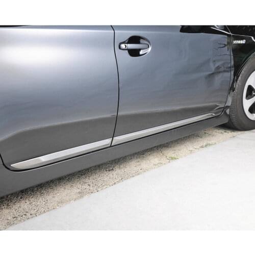 JY 4PCS SUS304 Stainless Steel Door Side Body Molding Trim Car Styling Cover Accessories For Toyota Prius ZVW30