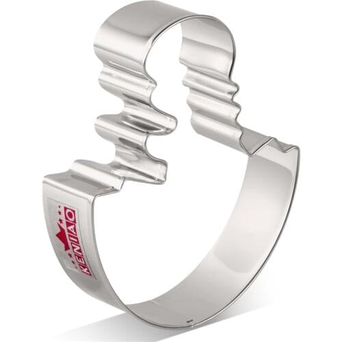 KENIAO Cute Baby Dinosaur in Egg Cookie Cutter - 8 x 9.8 cm - Dino Biscuit and Fondant Cutter - Stainless Steel