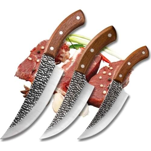 Hand Forged Boning Knife Killing Fish Segmentation Knife Killing Pig Knife Butcher Meat Cleaver Stainless Steel Vegetable Cutter