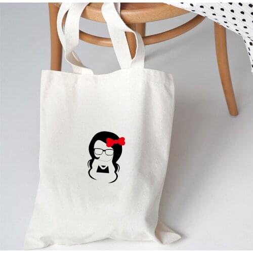 Creative Couples Funny Hot Selling Handbag Cute Canvas Tote Ladies Shoulder Bag Reusable Shopping Bags New Female Letter Cartoon