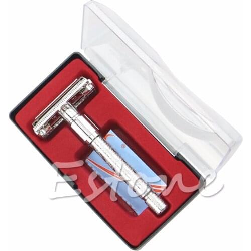 Mens Safety Silver Double Edge Blade Shaving Hair Razor Shaver Blade Hot New