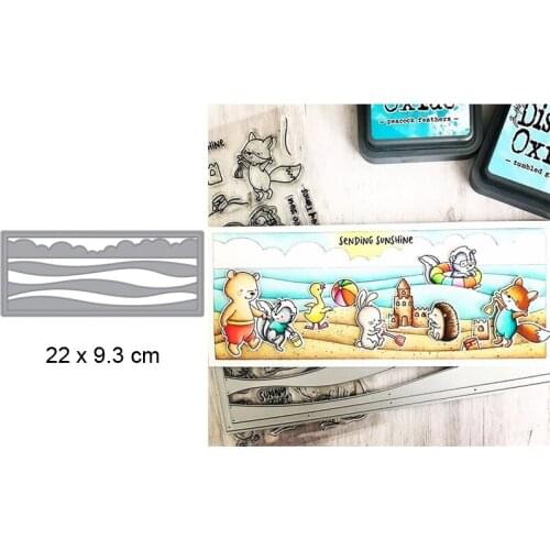 Ocean Waves Scene Horizontal Die Metal Cutting Dies Stencil For Scrapbooking Album Photo Paper Cards Crafts Handmade New Die Cut