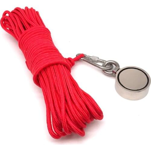 200/300/500Kg NdFeB Magnets Steel Double Single Side Neodymium Metal Magnet Detector Fishing + 10M Rope