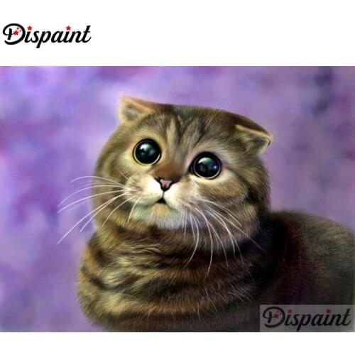 Dispaint Full Square/Round Drill 5D DIY Diamond Painting "Animal cat scenery" Embroidery Cross Stitch 5D Home Decor A10337