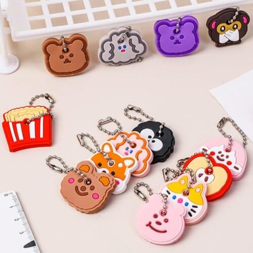 New 1PCS Cartoon Pendant Keychain Dust Cover Protective Key Case Cover Holder Kid Gift Trinkets Key Cover Accessory Jewelry