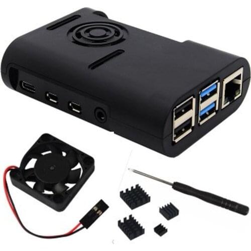 New Raspberry Pi 4 Case Black Raspberry Pi Case with Cooling Fan, Raspberry Pi 4 Heatsink for Raspberry Pi 4 Model B, Pi 4B