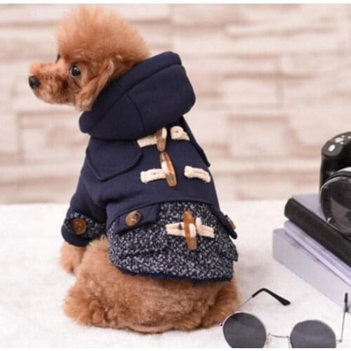 ETHIN Pet dog Clothes with Horns buckle Winter Warm Thick For puppy small Dog Padded Hoodie Jumpsuit Apparel Dog Pet Coat Jacket