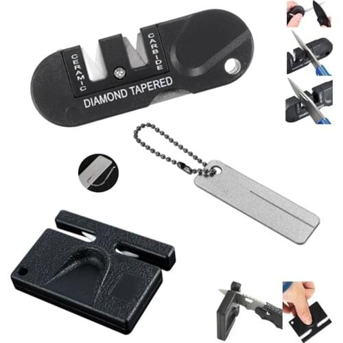 Pocket Diamond Tool Tungsten Ceramic Carbide Knife Scissor outdoor multi Hook Camp Multipurpose Sharpen Fish Whetstone Sharpener