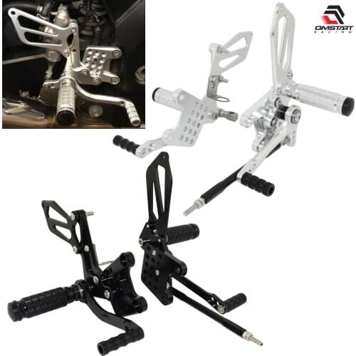 QMSTART Racing Motorcycle Adjustable Rearset Footrests Foot Pegs For SUZUKI SV650 SV650S SV650A SV650F SV 650 A/F/S 1999-2015