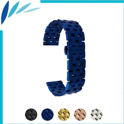 Stainless Steel Watch Band 20mm 22mm for Cartier Butterfly Buckle Strap Wrist Quick Release Loop Belt Bracelet Black Silver