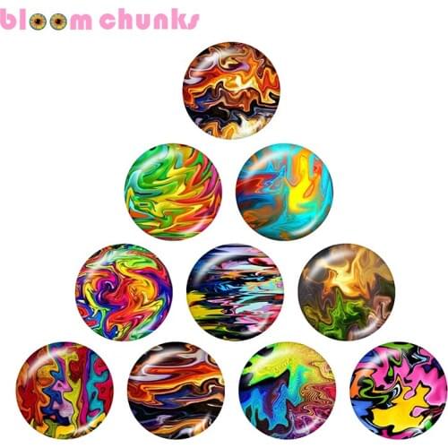 Flame pattern art 10pcs mixed 12mm/18mm/20mm/25mm Round glass cabochon jewelry flat back Making findings S5164