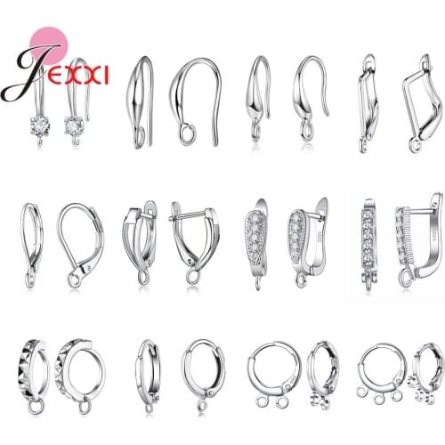 925 Sterling Silver Hoops Earrings Circle Earwire Jewelry Findings Wires Hoops Earrings Supplies DIY Jewelry Making Accessories