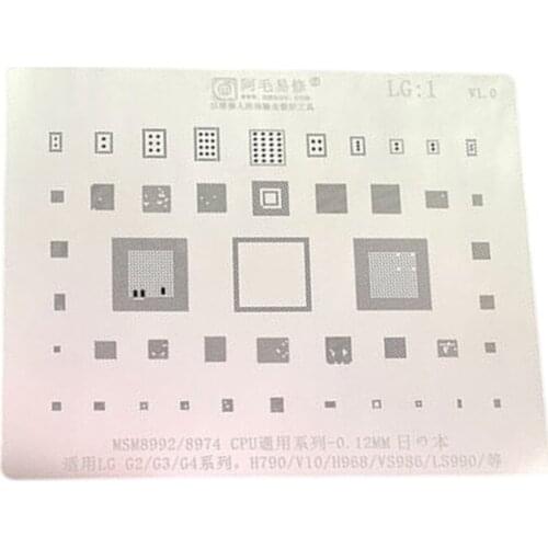 Amaoe LG1 BGA Reballing Stencil Template For LG G2/G3/G4/H790/V10/H968/VS988/LS990 MSM8992/8974 CPU RAM Power IC Chip Solder Tin