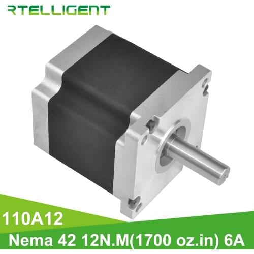 Rtelligent Hight Voltage Nema 42 Stepper Motor 110A12 2 phase 6/6.5A 4 Lead Step Motor CNC Kit Motor Nema42 for CNC machine