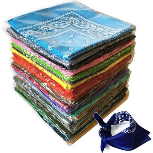 Scarves Hip Hop Cotton Paisley Bandanas Head Wrap Black Red White Etc Can Drop Shipping 55*55cm