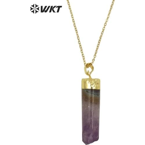 Crazy hot!Natural lovely crystal necklace,cute and sweet necklace with 24K gold top WT-N159