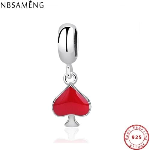 2019 New Trendy 925 Sterling Silver Pendant Red Maple Pendants Charm Fit Bracelets Charms Women Beads For Jewelry Making