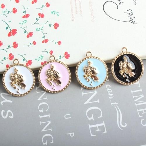 10pcs High Quality Mix color Embossed Beauty Avatar enamel charm for jewelry making earring pendant necklace and bracelet charm