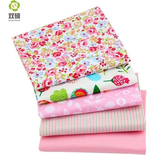 Pink Color Patchwork Sewing 100% Cotton Fabric Printed Flower 40*50cm Tissus Fat Quarters Cloth 40*50CM A2-5-12
