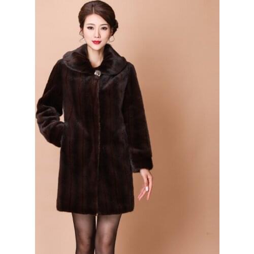 2020 Mink hair knitted fur coat mink clothes fur womens Fashion lapel coat jacket winter fur jacket Free shipping