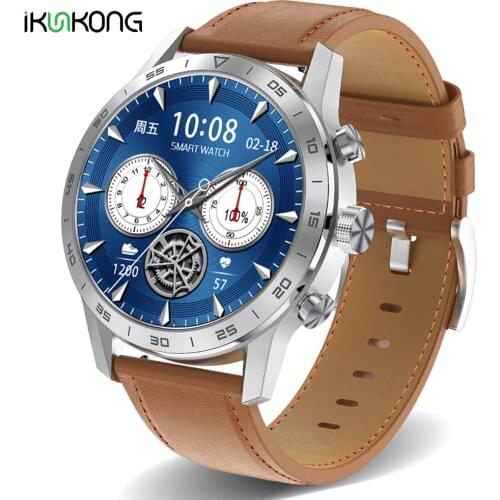 2021 New Wireless Charging Sports Smart Watch IP68 Waterproof Leather Smartwatch Mens Watches Fitness Bracelet For Android Apple