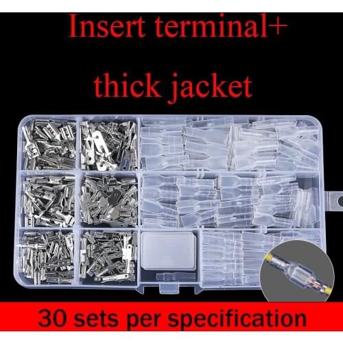 30 Sets per specification spring cold terminal with Case suit 6.3/4.8/2.8 Wire connector