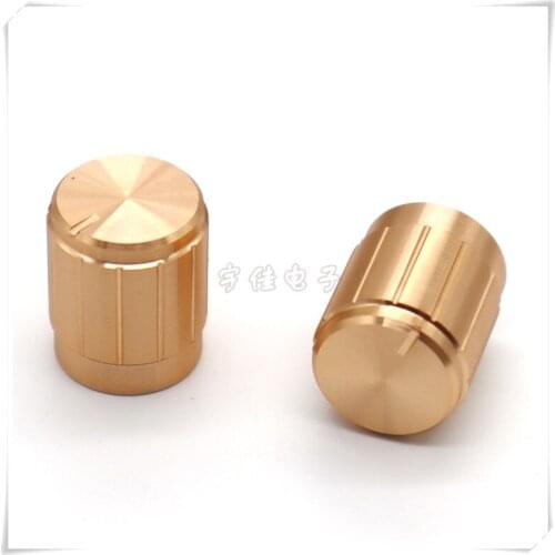 5 Piece 15*18MM gold aluminum alloy knob cap potentiometer speed control switch knob suitable for flower shaft 6MM