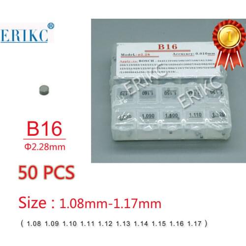 50PCS ERIKC B16 Size 1.08-1.17mm Gaskets Fuel Injector Nozzle Valve Washer Injector Body Spacer Adjusting Shims for120 Series
