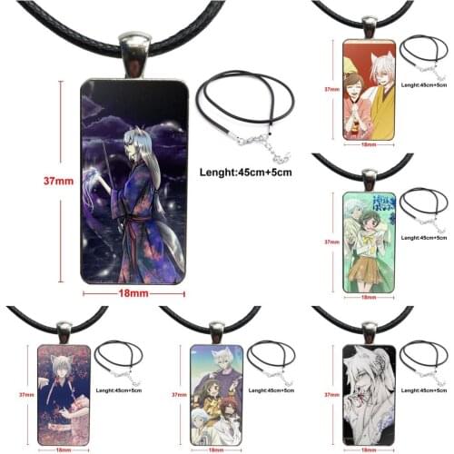Anime Kamisama Hajimemashita Tomoe Design Fashion Vintage Glass Women Rectangle Necklace Pendants