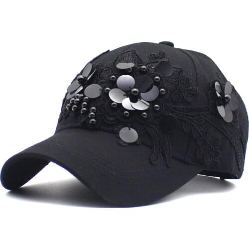 Baseball Cap Girls Flowers Women Summer Caps Casual Sun Rhinestones Hip Hop Hat