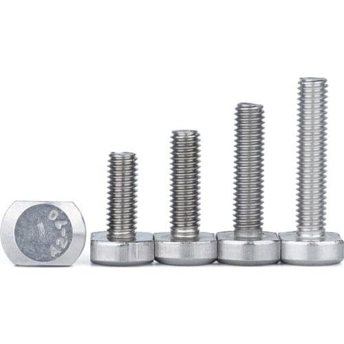 GB37 50pcs M5 M6 M8 M10 Bolts for T-Slot 304 stainless steel T bolt T screw Square bolts T-head screw chute T-bolt