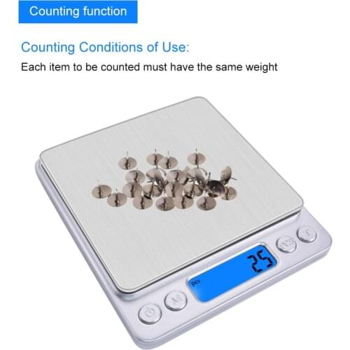Digital Electronic Scales Jewelry Scales 0.01g-200g / 500g, 0.1g-1KG / 2KG / 3KG High-precision Kitchen Food Weighing Scale