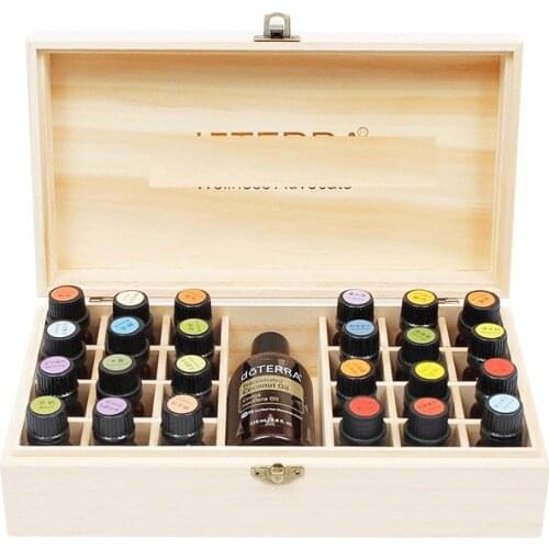 25/32 Grids Wooden Storage Box Organizer For Essential Oil Carrying Case Aromatherapy Container Treasure Jewelry Storage Box