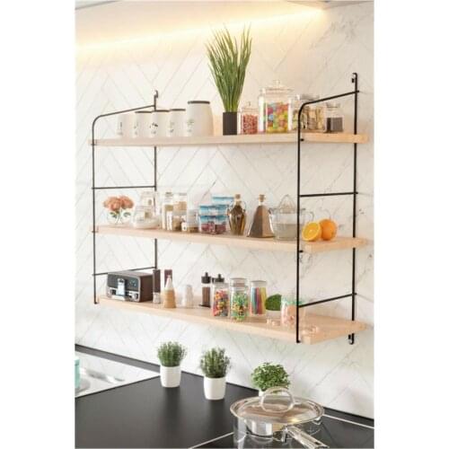 Wooden Stainless Kitchen Shelf Spice Rack Storage Racks Organizer Home Bathroom Bookshelf Makeup Organizer shelves for the kitch