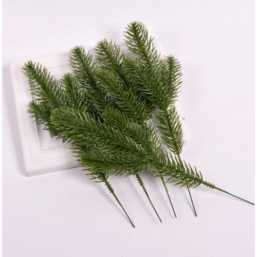 10Pcs Artificial Flower Green Pine Needle for Wedding Christmas Decoration DIY Craft Gift Xmas Tree Decor Fake Plant Scrapbook