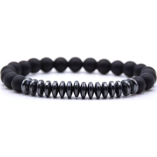 Classic Mens Bracelet Natural Frosted Stone Copper Bead Stone Beaded Charm Charm Mens and Womens Fashion Bracelet Jewelry