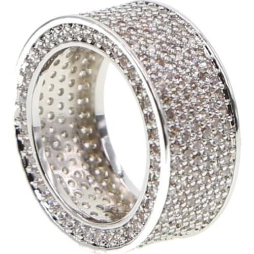 Wholesale Hiphop honeycomb shape ring pave tiny cz finger jewelry fashion cz male men thumb rings engagement wedding brincos
