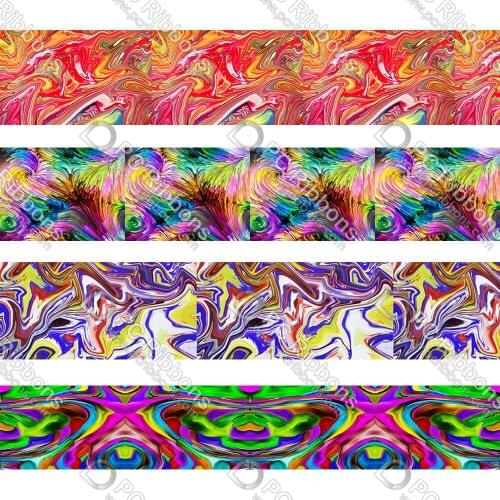 16-75MM Magic Color Pattern Printed Grosgrain Polyester Ribbon 50 Yards Gift Wrapping Diy Bows Wedding Drections Ribbons