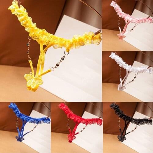 Little Butterfly Chain Thong Women Sexy Lace See-Through Breathable Thongs Briefs Panties Lingerie Underwear porno lingerie T3