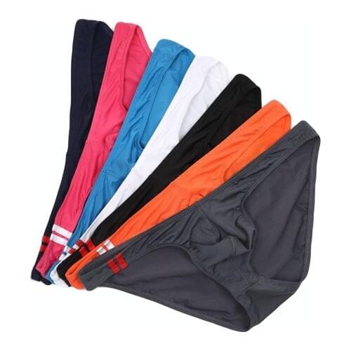 7PCS Sexy Men Underwear Man Breathable Mesh Low Waist Briefs Men Gay Briefs Shorts Solid Cueca U Convex Pouch Underpants